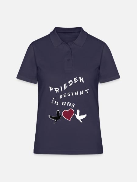Frieden beginnt in uns - Frauen Polo Shirt - Navy