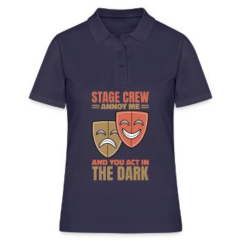 I Work In The Shadows Stage Crew - Women's Polo Shirt - navy - Front - Ailine (174cm)