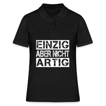 Einzig aber nicht artig - Frauen Polo Shirt - Schwarz - Vorne - Ailine (174cm)