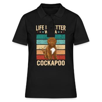 Cockapoo Chien - Polo Femme - noir - Devant - Ailine (174cm)