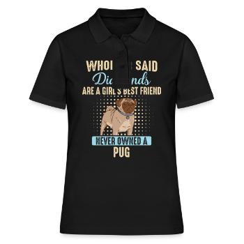 Carlin Pug Chien - Polo Femme - noir - Devant - Ailine (174cm)