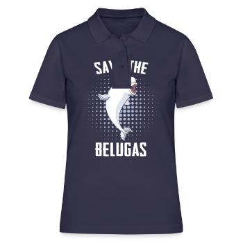 Beluga Wal Ozean Belugas Wale - Frauen Polo Shirt - Navy - Vorne - Ailine (174cm)
