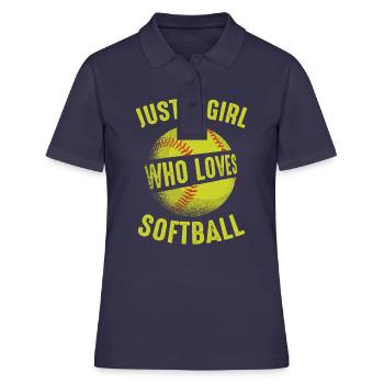 Softball Sport Joueur de Softball - Polo Femme - bleu marine - Devant - Ailine (174cm)