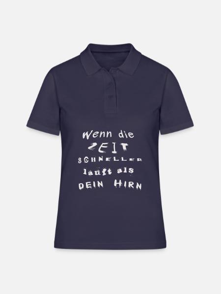 Wenn die Zeit schneller läuft als dein Hirn - Frauen Polo Shirt - Navy