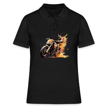 Résumé de compétition de course de moto à vitesse rapide - Polo Femme - noir - Devant - Ailine (174cm)