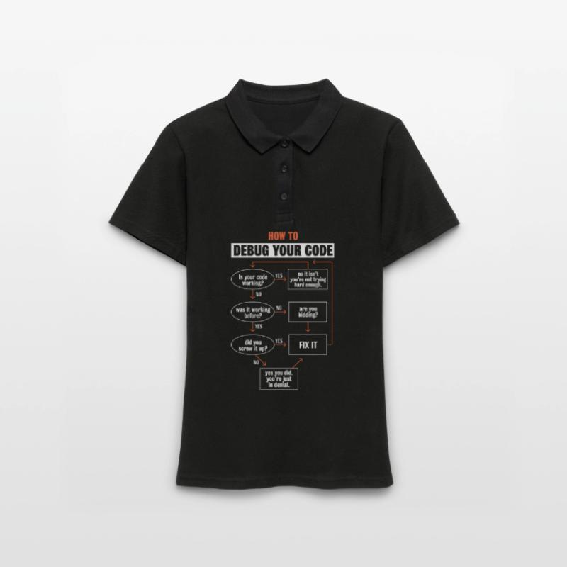 "So debuggen Sie Ihren Code" Funny Programmer Coding Frauen Polo Shirt