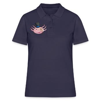 Axolotl mignon triton chapeau haut de forme Mexique amphibiens - Polo Femme - bleu marine - Devant - Ailine (174cm)