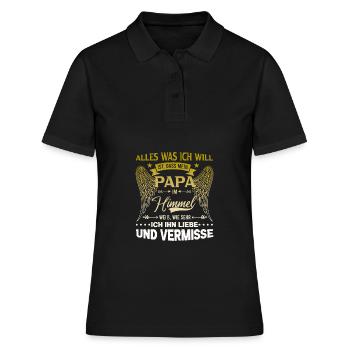 Tout ce que je veux, c’est que mon papa soit au ciel - Polo Femme - noir - Devant - Ailine (174cm)
