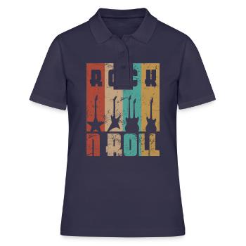 ROCK N ROLL Guitares Rock Rocker Musique - Polo Femme - bleu marine - Devant - Ailine (174cm)