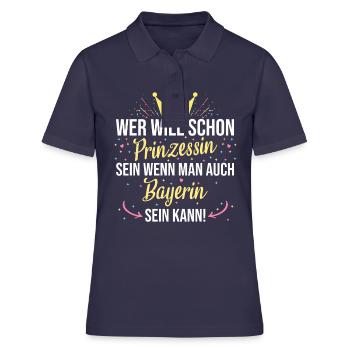 Bayerin Bayern Bayrisch Prinzessin Spruch bayrisch - Frauen Polo Shirt - Navy - Vorne - Ailine (174cm)