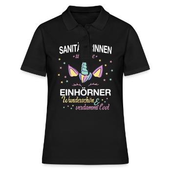Rettungssanitäter Sanitäterin Sanitäter Spruch - Frauen Polo Shirt - Schwarz - Vorne - Ailine (174cm)