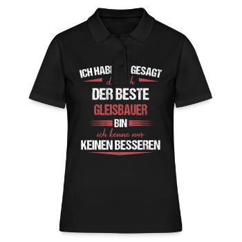Gleisbauer Gleisbau Eisenbahn Gleise Beruf Spruch - Frauen Polo Shirt - Schwarz - Vorne - Ailine (174cm)
