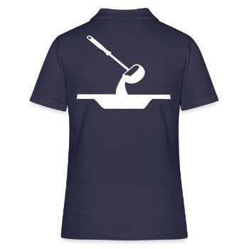 Suppe Suppenlöffel - Frauen Polo Shirt - Navy - Hinten - Ailine (174cm)