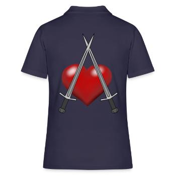 Épée Chevalier Coeur Épéiste Combattant - Polo Femme - bleu marine - Dos - Ailine (174cm)