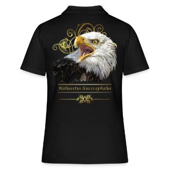 Weißkopfseeadler - Frauen Polo Shirt - Schwarz - Hinten - Ailine (174cm)