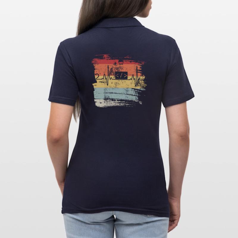 Programmation cadeau Heartbeat IT Coder Programmer Polo Femme