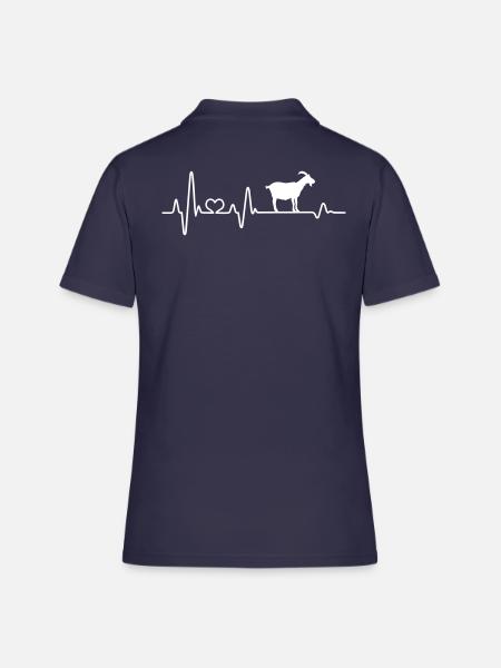 Ziege Ziegenbock Herzschlag EKG Ziegen Bauer - Frauen Polo Shirt - Navy
