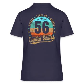 Mise à jour Level Up 56 Ans Édition Limitée Rétro - Polo Femme - bleu marine - Dos - Ailine (174cm)