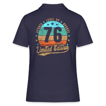 Mise à jour Level Up 76 ans Édition Limitée Rétro - Polo Femme - bleu marine - Dos - Ailine (174cm)