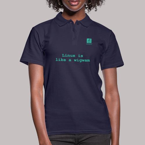 Linux is like a wigwam ... (darkmode) - Women's Polo Shirt
