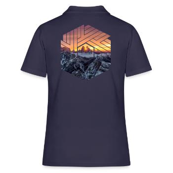 Trois pentes Dolomites paysages de montagne - Polo Femme - bleu marine - Dos - Ailine (174cm)