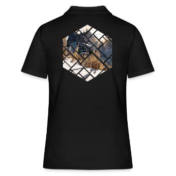 Dolomiten Seceda Winterlandschaft - Frauen Polo Shirt - Schwarz - Hinten - Ailine (174cm)