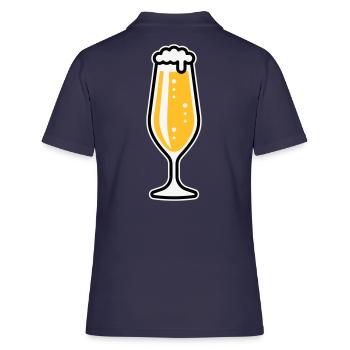 XLustiger Spaß - Frauen Polo Shirt - Navy - Hinten - Ailine (174cm)