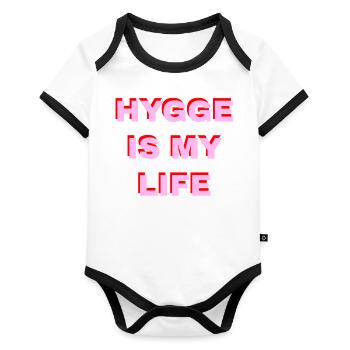 Hygge Is My Life - Body Bébé bio contrasté manches courtes - blanc/noir  - Devant