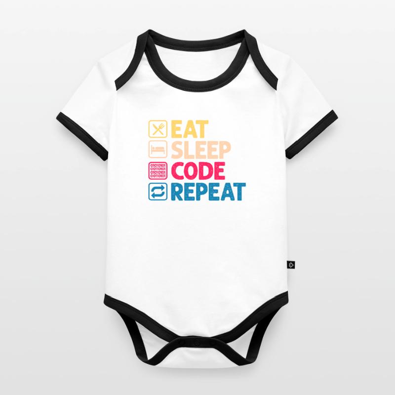 Programmeur code cadeau codeur informatique Body Bébé bio contrasté manches courtes