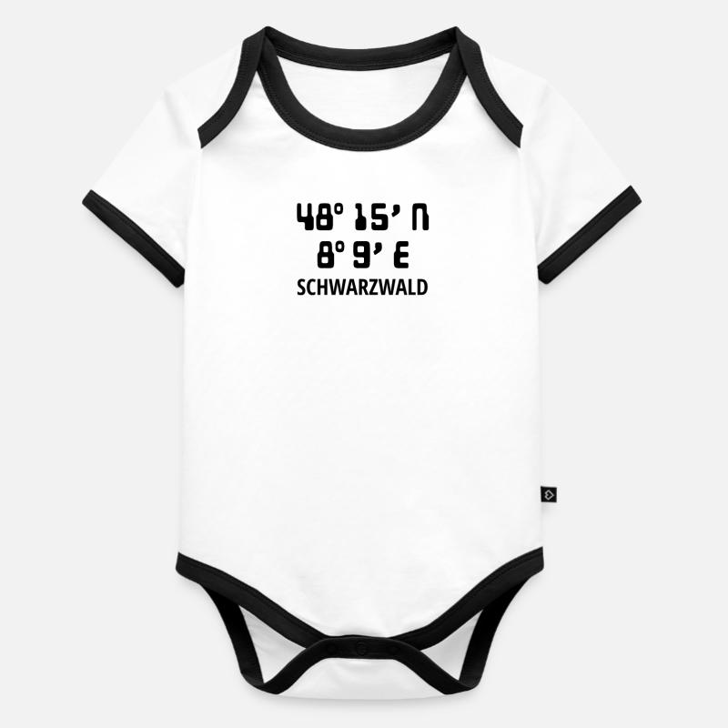 forêt noire - Body Bébé bio contrasté manches courtes - blanc/noir
