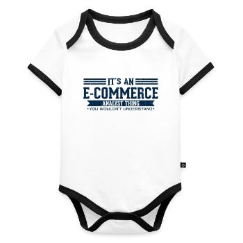 E-commerce - Organic Baby Contrasting Bodysuit - white/black  - Front