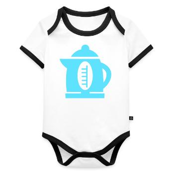 water heater - Organic Baby Contrasting Bodysuit - white/black  - Front