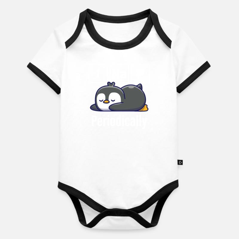 Pingouin - Body Bébé bio contrasté manches courtes - blanc/noir 