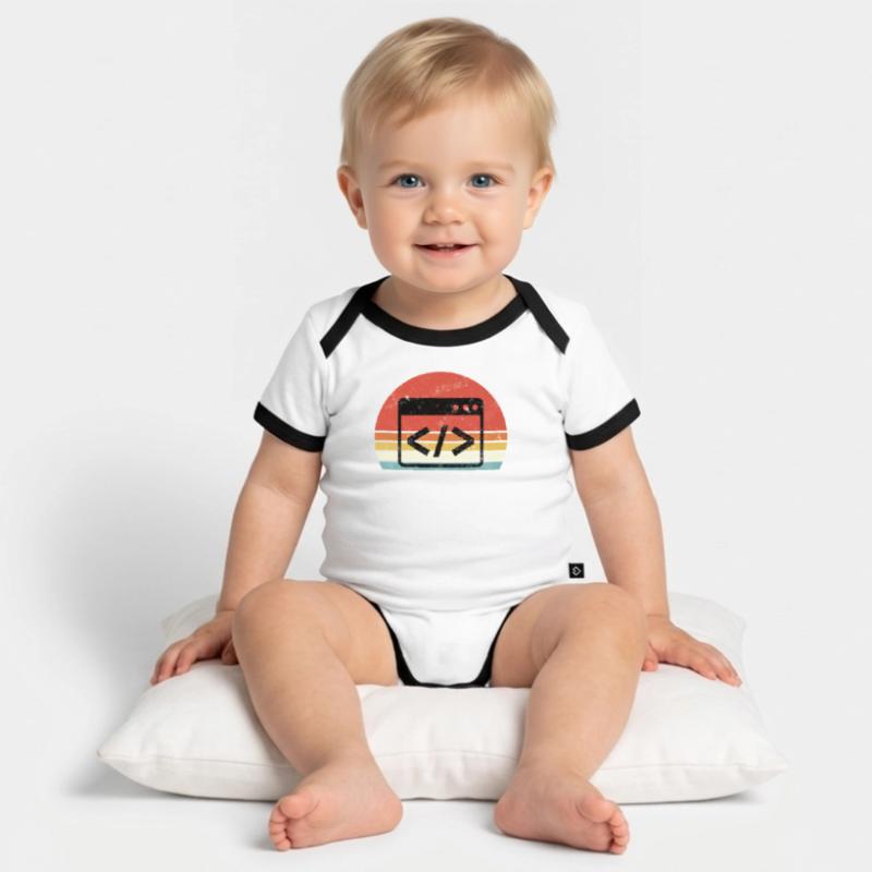 I Hate Programming Programmer Coding Organic Baby Contrasting Bodysuit