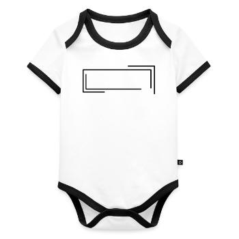 Black box frame line line - Organic Baby Contrasting Bodysuit - white/black  - Front