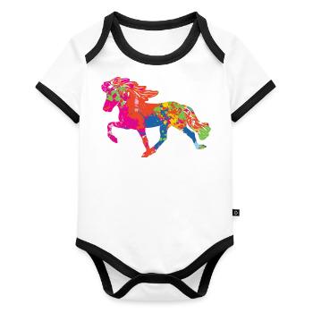 Tölter 2 splashes of colour - Organic Baby Contrasting Bodysuit - white/black  - Front