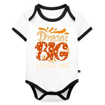 Typographie pour enfants-enfants, motivation du slogan - Body Bébé bio contrasté manches courtes - blanc/noir  - Devant