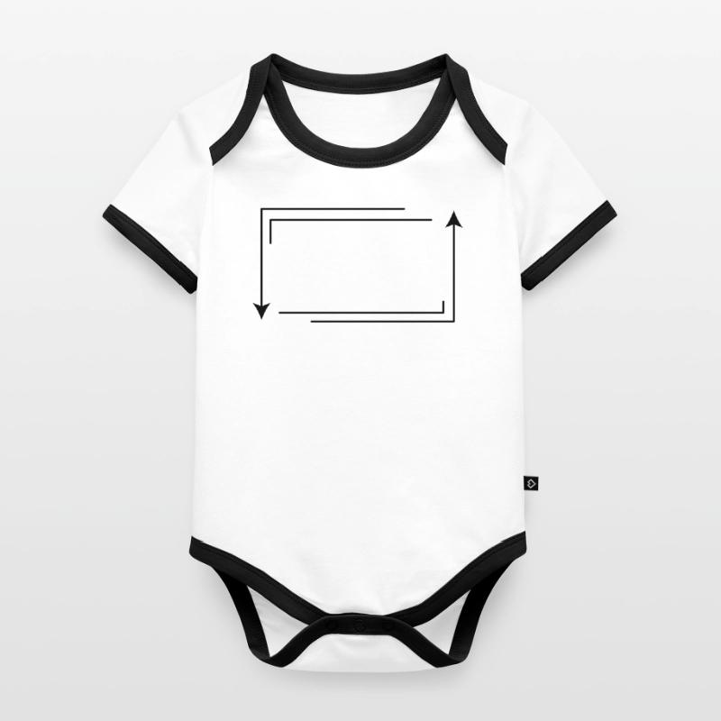 Arrow Frame Rectangular Shape Decoration Organic Baby Contrasting Bodysuit