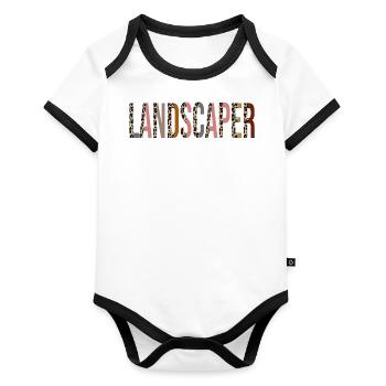 Landscaper - Organic Baby Contrasting Bodysuit - white/black  - Front