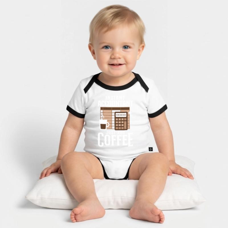 Comptable Comptable Comptable Comptabilité Body Bébé bio contrasté manches courtes