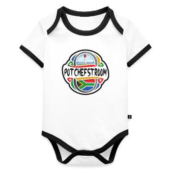 Potchefstroom South Africa Flag Travel Souvenir Ba - Organic Baby Contrasting Bodysuit - white/black  - Front