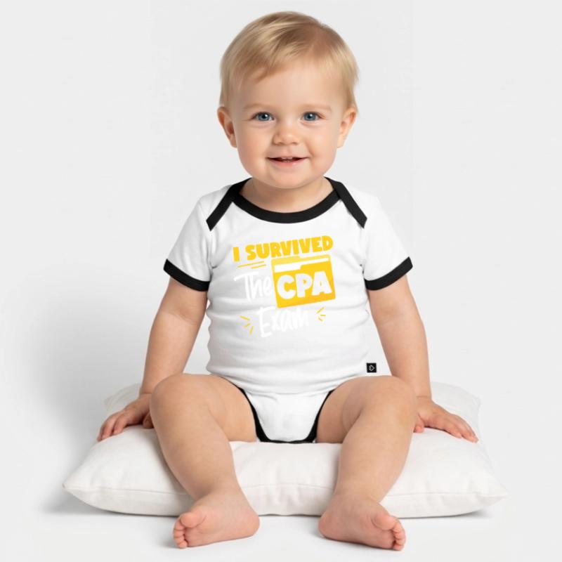 Comptable Comptable Comptable Body Bébé bio contrasté manches courtes