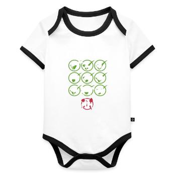 Tierarzt - Baby Bio-Kurzarm-Kontrastbody - Weiß/Schwarz  - Vorne