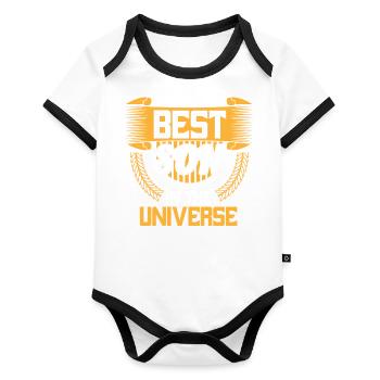 Best Son Family Young Gift Idea - Organic Baby Contrasting Bodysuit - white/black  - Front