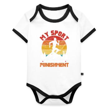 Running Runner Jogging Jogging Runner Gift - Organic Baby Contrasting Bodysuit - white/black  - Front