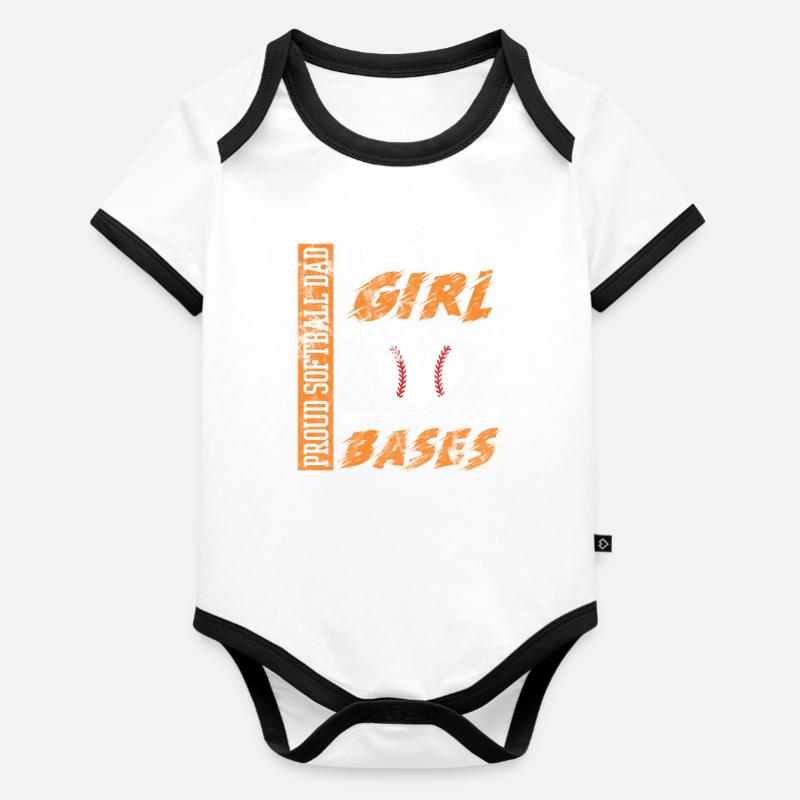 Softball - Body Bébé bio contrasté manches courtes - blanc/noir 