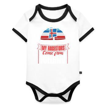 Iceland State - Organic Baby Contrasting Bodysuit - white/black  - Front