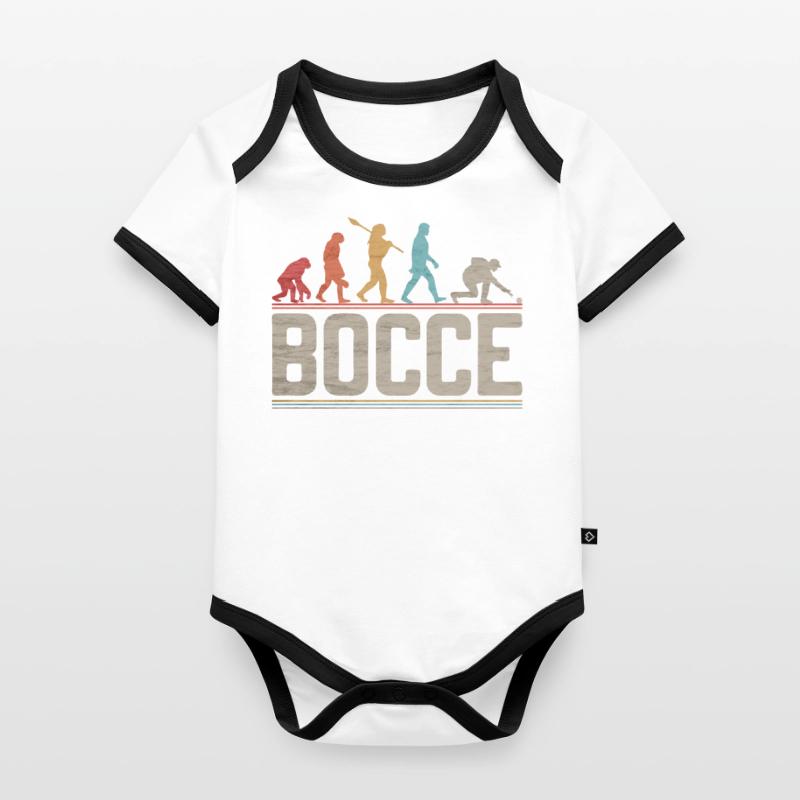 Évolution de la pétanque Évolution du joueur de pétanque Body Bébé bio contrasté manches courtes