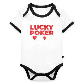 Ace Card Game Double Head All In - Organic Baby Contrasting Bodysuit - white/black  - Front