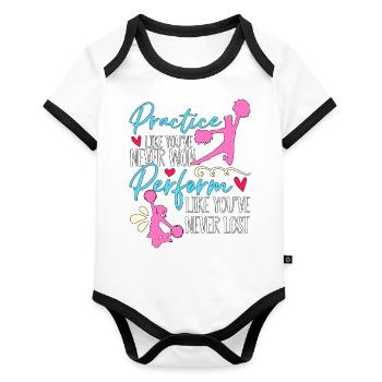 Pratique du cheerleading comme vous n’avez jamais applaudi - Body Bébé bio contrasté manches courtes - blanc/noir  - Devant